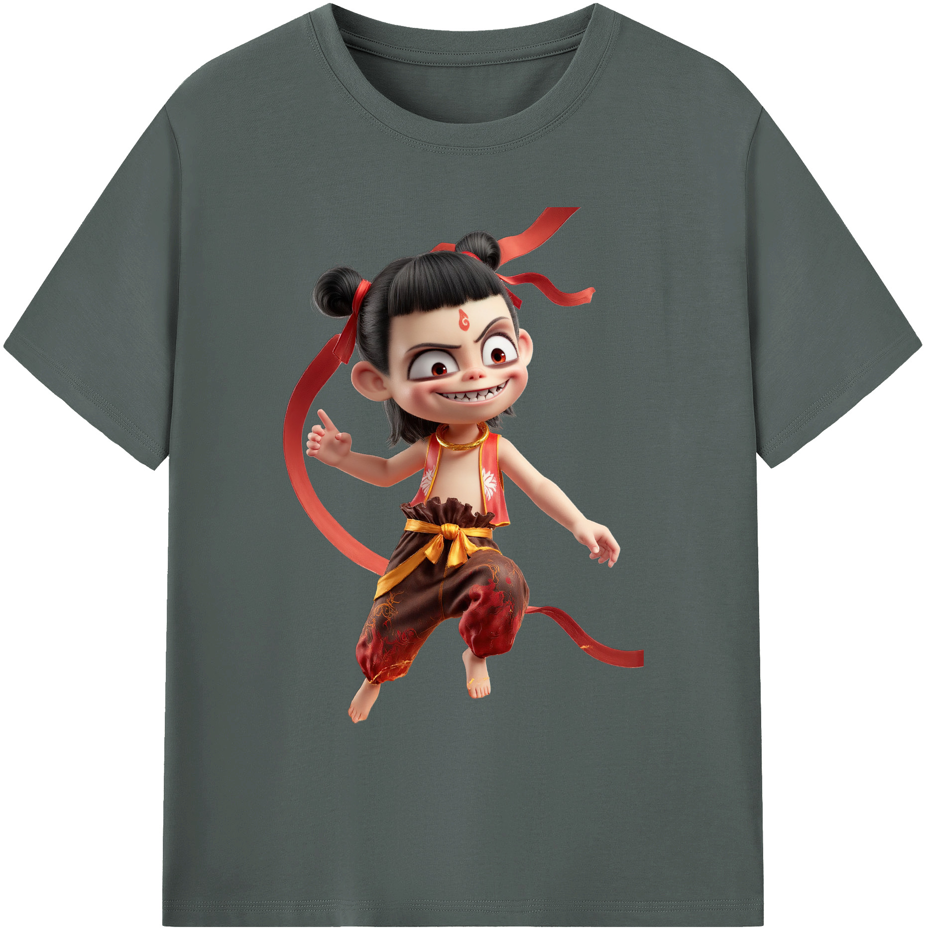 （画像用） Ne Zha 2 ナタ 魔童の大暴れ 綿100％ メンズ半袖Tシャツ｜肌触りやわらか＆通気性